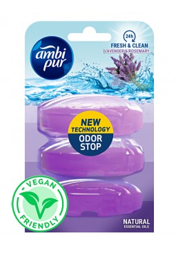 Запаска для підвісного блоку для туалету Ambi Pur Odor Stop 5в1 Лаванда і розмарин, 3 шт х 55 г